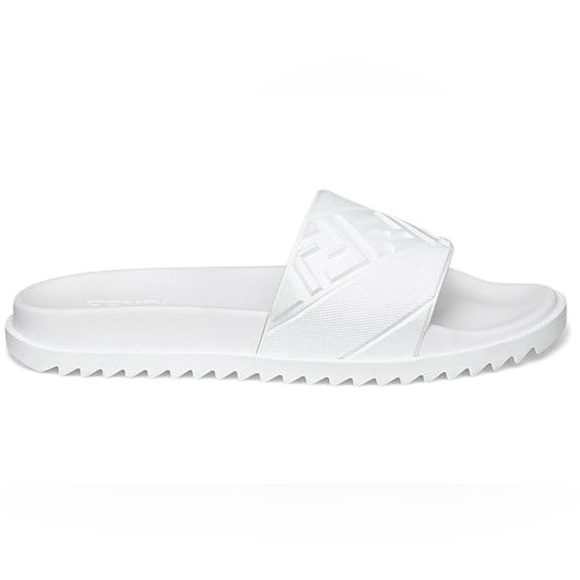 Fendi Embossed Logo White Slides men uk 6 usa 7 new in box - Picture 2 of 6